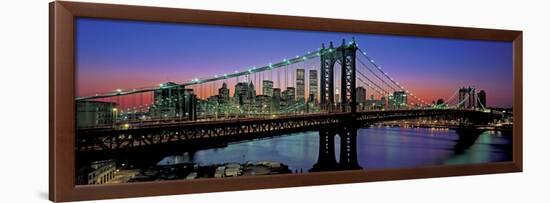 Manhattan Bridge and Skyline III-Richard Berenholtz-Framed Art Print