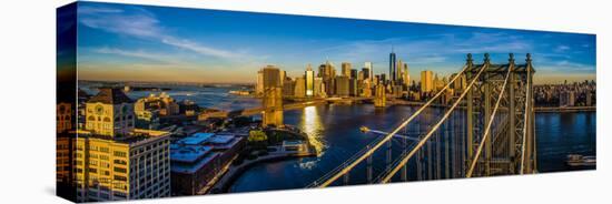 Manhattan Bridge at dawn, New York City, New York State, USA-null-Stretched Canvas