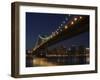 Manhattan Bridge at Dusk, New York City, New York, United States of America, North America-Amanda Hall-Framed Photographic Print