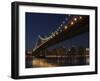 Manhattan Bridge at Dusk, New York City, New York, United States of America, North America-Amanda Hall-Framed Photographic Print