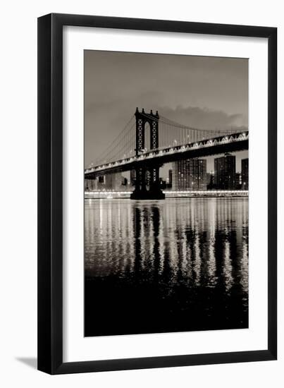 Manhattan Bridge at Night-Alan Blaustein-Framed Photographic Print