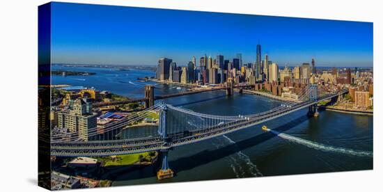 Manhattan Bridge at sunrise, New York City, New York State, USA-null-Stretched Canvas