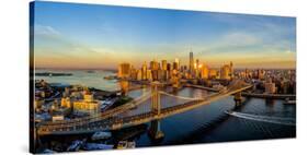 Manhattan Bridge at sunrise, New York City, New York State, USA-null-Stretched Canvas