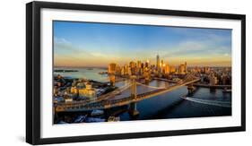 Manhattan Bridge at sunrise, New York City, New York State, USA-null-Framed Photographic Print