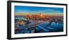 Manhattan Bridge at sunrise, New York City, New York State, USA-null-Framed Photographic Print