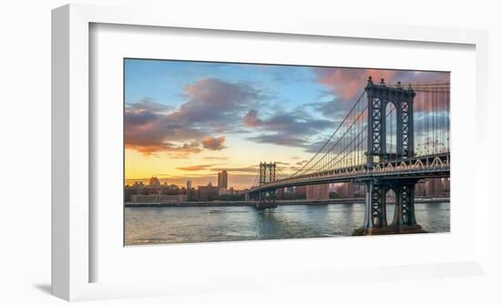 Manhattan Bridge at sunset, NYC-null-Framed Giclee Print