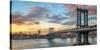 Manhattan Bridge at sunset, NYC-null-Stretched Canvas