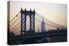 Manhattan Bridge at Sunset-null-Stretched Canvas