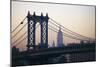 Manhattan Bridge at Sunset-null-Mounted Photographic Print