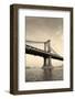 Manhattan Bridge Black and White over East River Viewed from New York City Lower Manhattan Waterfro-Songquan Deng-Framed Photographic Print