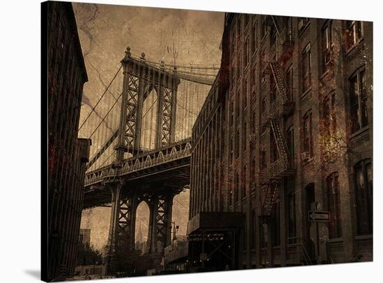 Manhattan Bridge Brownstone-Dale MacMillan-Stretched Canvas