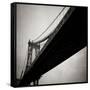 Manhattan Bridge BW Sq I-Erin Berzel-Framed Stretched Canvas