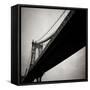 Manhattan Bridge BW Sq I-Erin Berzel-Framed Stretched Canvas