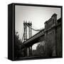 Manhattan Bridge BW Sq II-Erin Berzel-Framed Stretched Canvas