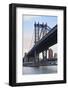 Manhattan Bridge Closeup in the Morning with Colorful Cloud over East River in Lower Manhattan in N-Songquan Deng-Framed Photographic Print