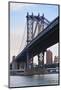 Manhattan Bridge Closeup in the Morning with Colorful Cloud over East River in Lower Manhattan in N-Songquan Deng-Mounted Photographic Print