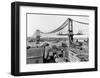 Manhattan Bridge Construction, c.1909-null-Framed Art Print