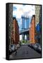 Manhattan Bridge DUMBO Brooklyn Cobblestone Street Photo Poster-null-Framed Stretched Canvas
