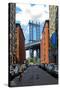 Manhattan Bridge DUMBO Brooklyn Cobblestone Street Photo Poster-null-Stretched Canvas