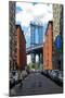 Manhattan Bridge DUMBO Brooklyn Cobblestone Street Photo Poster-null-Mounted Poster