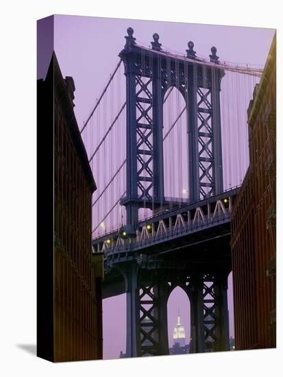 Manhattan Bridge, Empire State Building, New York City, USA-Alan Schein-Stretched Canvas