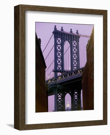 Manhattan Bridge, Empire State Building, New York City, USA-Alan Schein-Framed Photographic Print