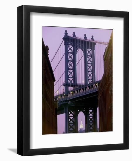 Manhattan Bridge, Empire State Building, New York City, USA-Alan Schein-Framed Photographic Print