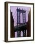 Manhattan Bridge, Empire State Building, New York City, USA-Alan Schein-Framed Photographic Print