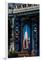 Manhattan Bridge frames Empire State Building, NY NY-null-Framed Photographic Print