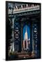 Manhattan Bridge frames Empire State Building, NY NY-null-Framed Photographic Print