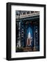 Manhattan Bridge frames Empire State Building, NY NY-null-Framed Photographic Print