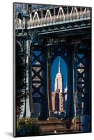 Manhattan Bridge frames Empire State Building, NY NY-null-Mounted Photographic Print
