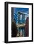 Manhattan Bridge frames Empire State Building, NY NY-null-Framed Photographic Print