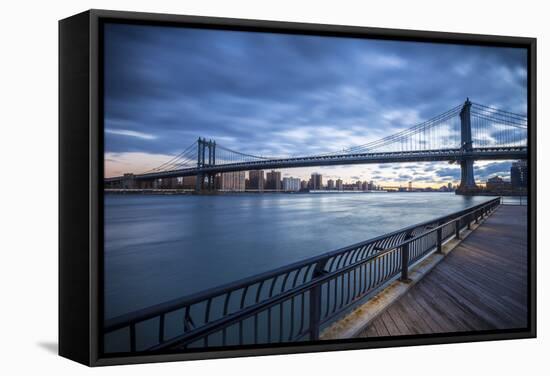 Manhattan Bridge from Brooklyn, New York City, New York, USA-Jon Arnold-Framed Stretched Canvas