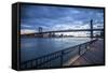 Manhattan Bridge from Brooklyn, New York City, New York, USA-Jon Arnold-Framed Stretched Canvas