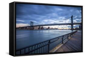 Manhattan Bridge from Brooklyn, New York City, New York, USA-Jon Arnold-Framed Stretched Canvas