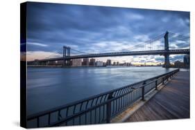 Manhattan Bridge from Brooklyn, New York City, New York, USA-Jon Arnold-Stretched Canvas