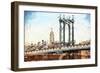 Manhattan Bridge II - In the Style of Oil Painting-Philippe Hugonnard-Framed Giclee Print