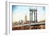 Manhattan Bridge II - In the Style of Oil Painting-Philippe Hugonnard-Framed Giclee Print