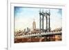 Manhattan Bridge II - In the Style of Oil Painting-Philippe Hugonnard-Framed Giclee Print