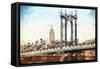 Manhattan Bridge II - In the Style of Oil Painting-Philippe Hugonnard-Framed Stretched Canvas