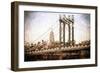 Manhattan Bridge III - In the Style of Oil Painting-Philippe Hugonnard-Framed Giclee Print