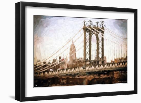 Manhattan Bridge III - In the Style of Oil Painting-Philippe Hugonnard-Framed Giclee Print