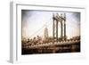 Manhattan Bridge III - In the Style of Oil Painting-Philippe Hugonnard-Framed Giclee Print