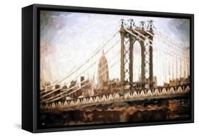 Manhattan Bridge III - In the Style of Oil Painting-Philippe Hugonnard-Framed Stretched Canvas