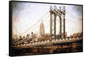 Manhattan Bridge III - In the Style of Oil Painting-Philippe Hugonnard-Framed Stretched Canvas