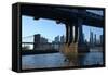 Manhattan Bridge, NY Skyline, 2020, (Photograph)-Anthony Butera-Framed Stretched Canvas