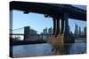 Manhattan Bridge, NY Skyline, 2020, (Photograph)-Anthony Butera-Stretched Canvas