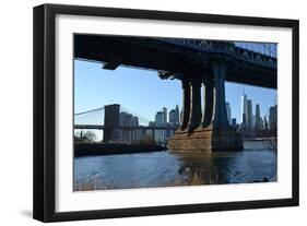Manhattan Bridge, NY Skyline, 2020, (Photograph)-Anthony Butera-Framed Giclee Print