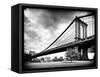 Manhattan Bridge of Brooklyn Park, Black and White Photography, Manhattan, New York, United States-Philippe Hugonnard-Framed Stretched Canvas